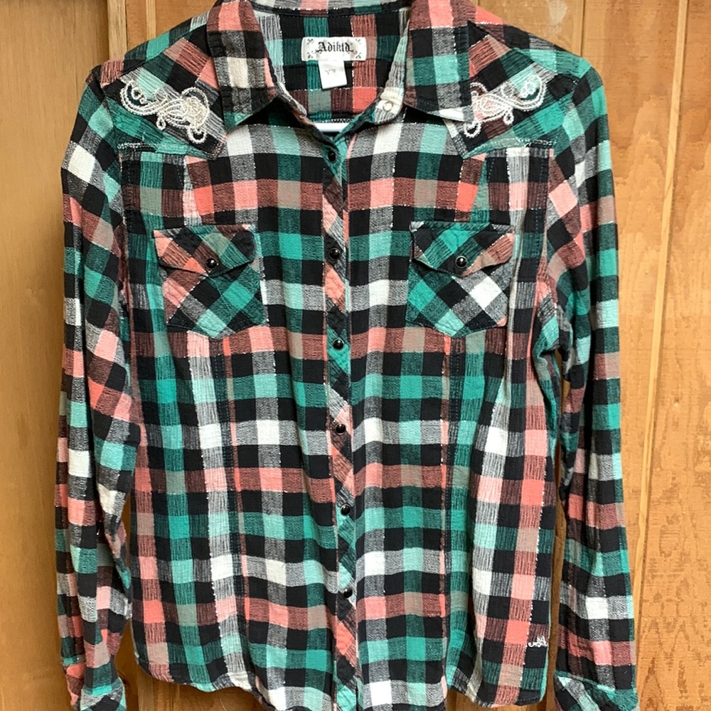 Plaid western button up